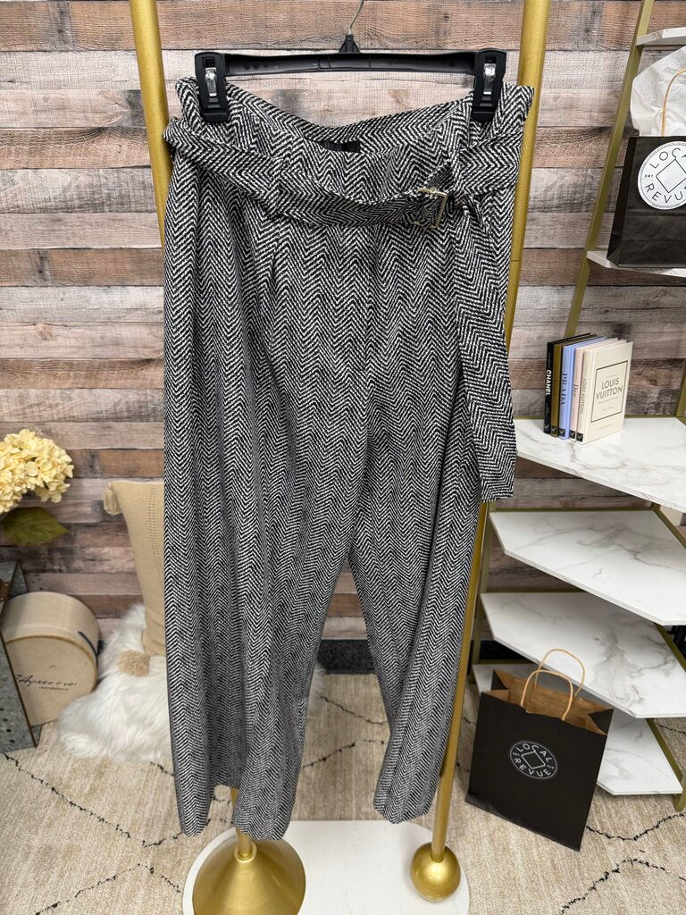 White House Black Market Herringbone Wide Leg Wool Pant