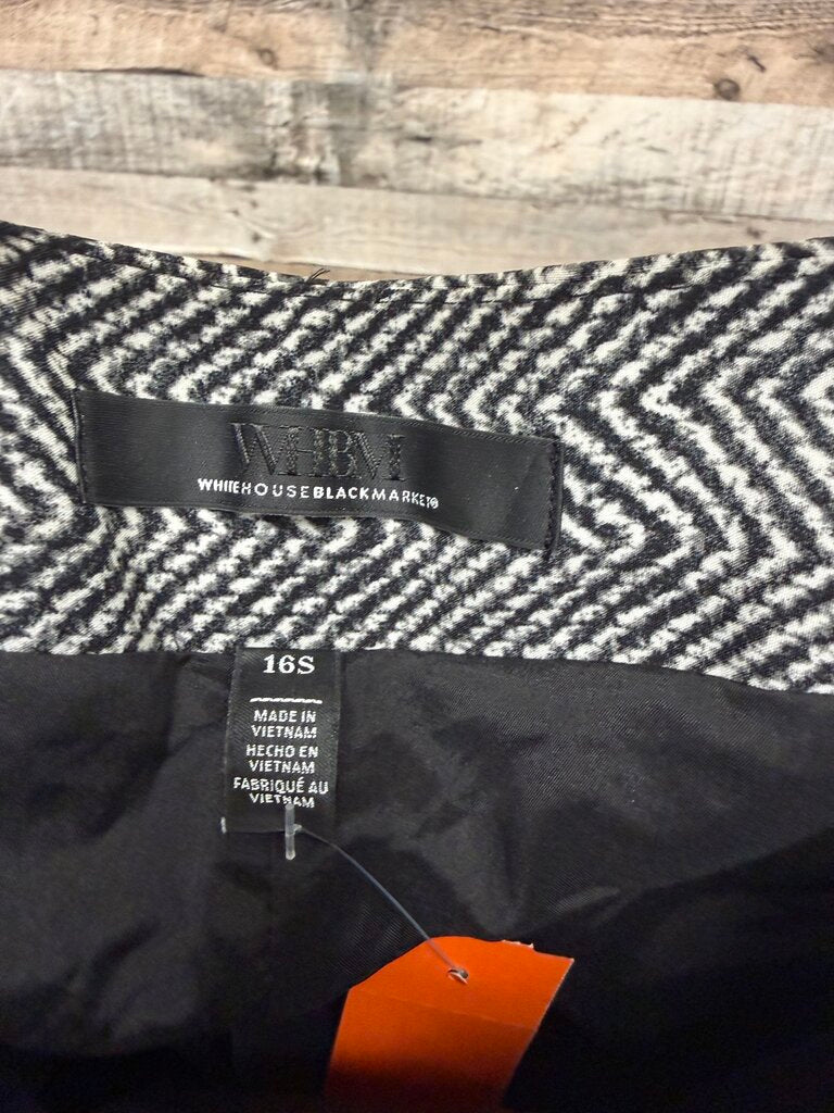 White House Black Market Herringbone Wide Leg Wool Pant
