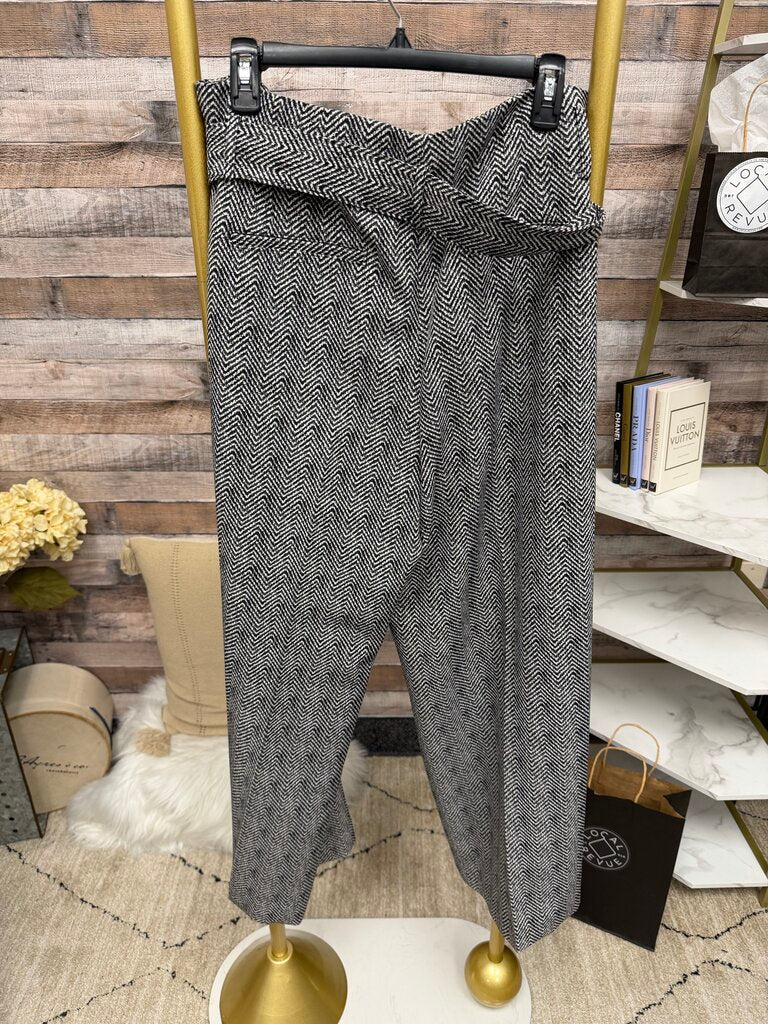 White House Black Market Herringbone Wide Leg Wool Pant