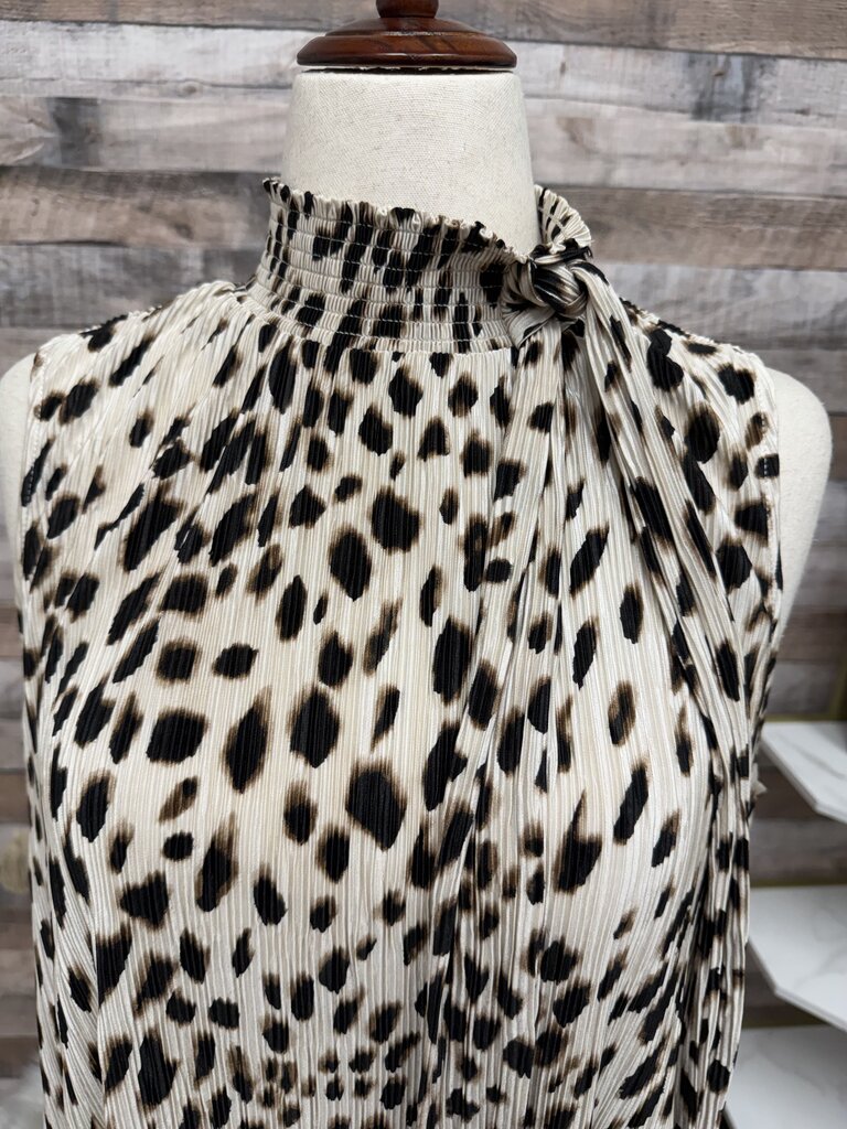 Chico's Animal Print Mock Neck Sleeveless Top