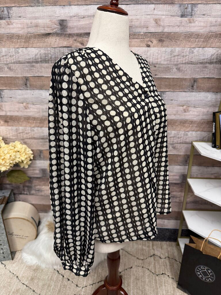 Chico's Polka Dot Tie Neck Blouse NWT