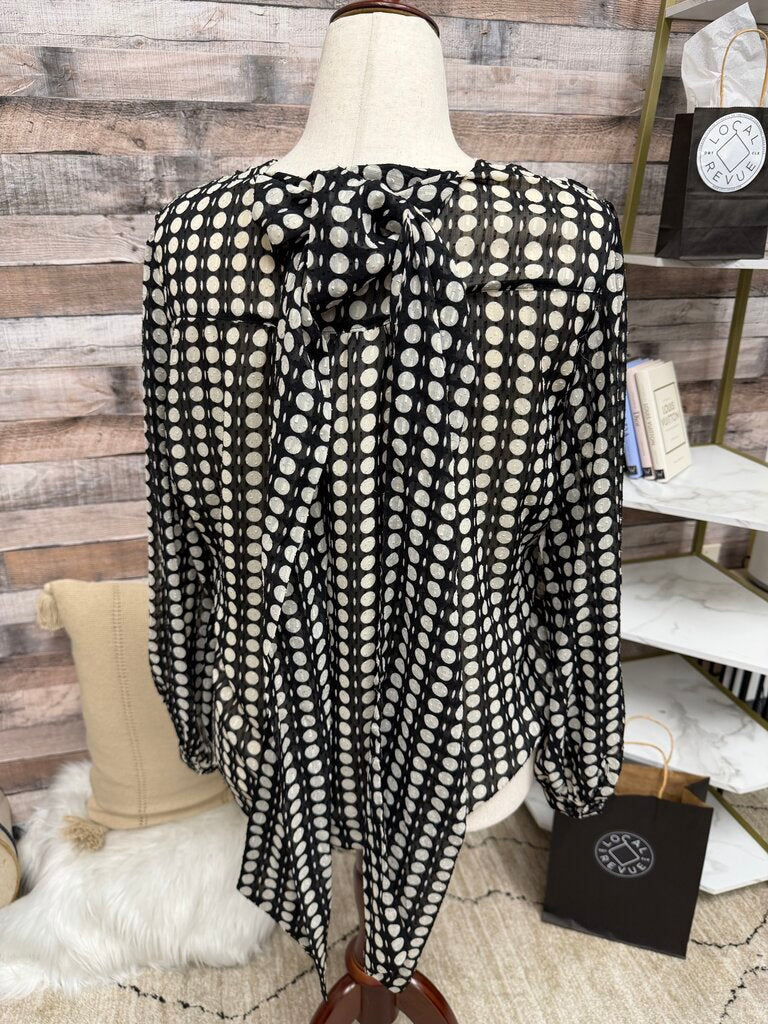 Chico's Polka Dot Tie Neck Blouse NWT