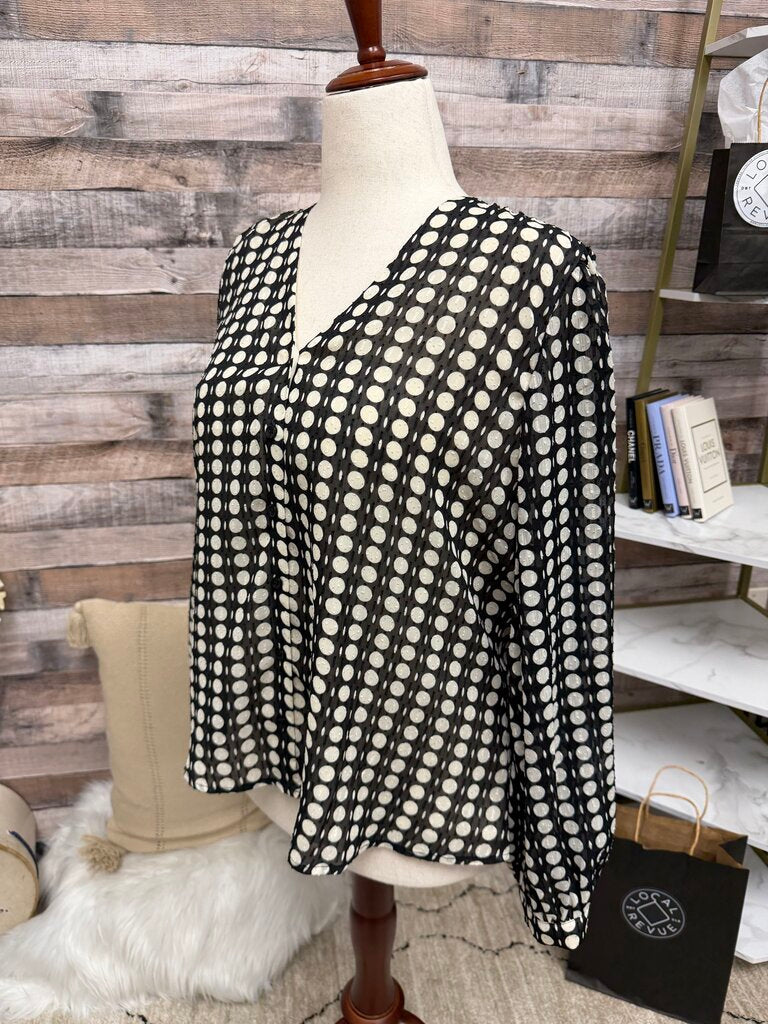 Chico's Polka Dot Tie Neck Blouse NWT