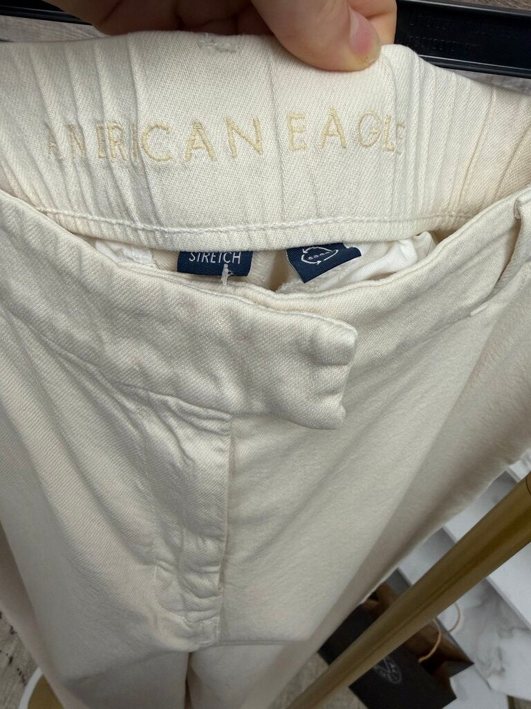 American Eagle Cream wide Leg Stretch Pant