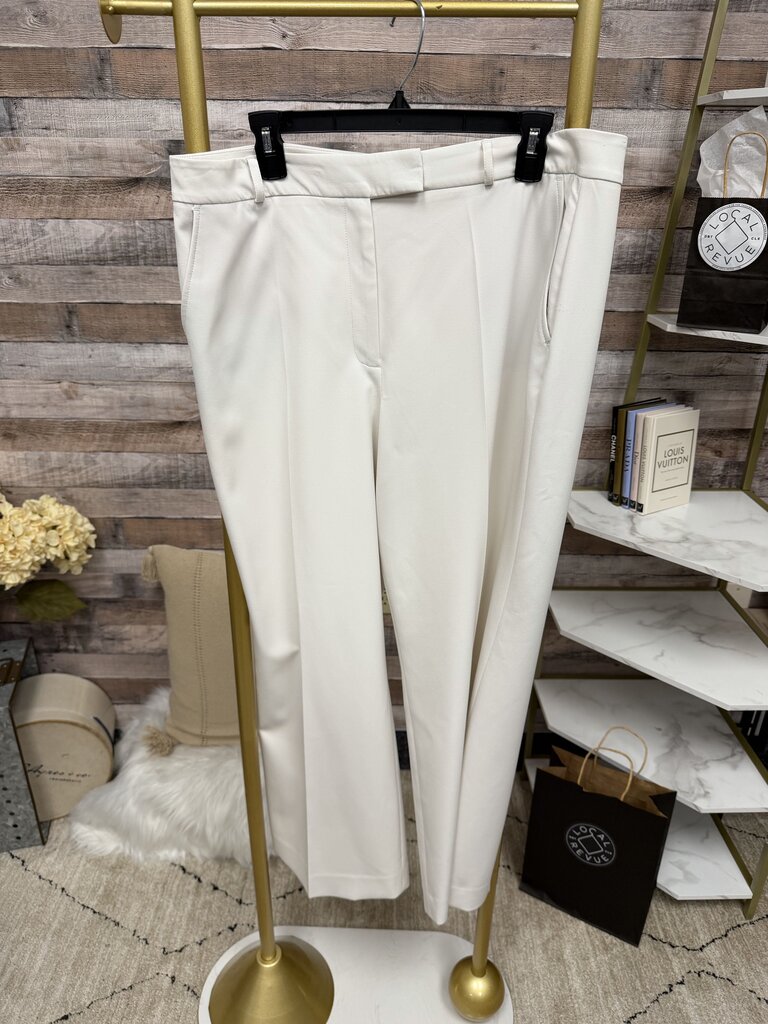 White House Black Market White Wide Leg Pant Flat Front