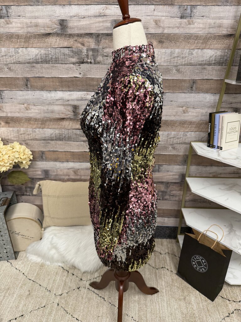 Blue Vanilla Multi Color Sequin Mini Dress