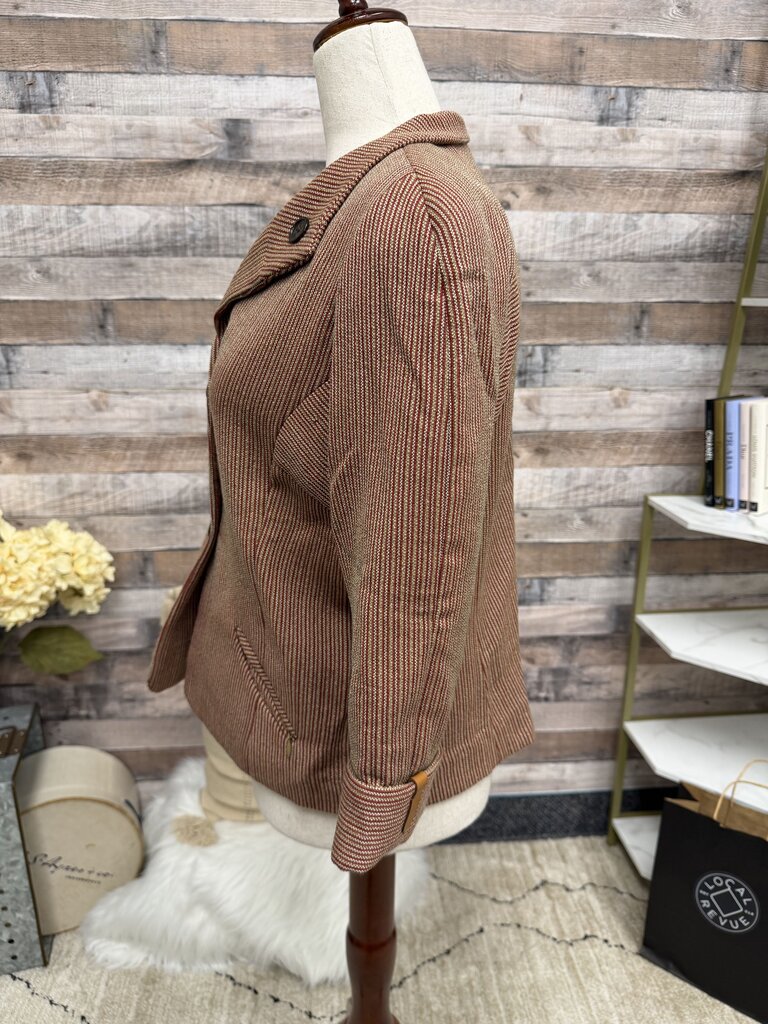 Zenobia Red Striped Blazer W/ 3/4 Sleeve