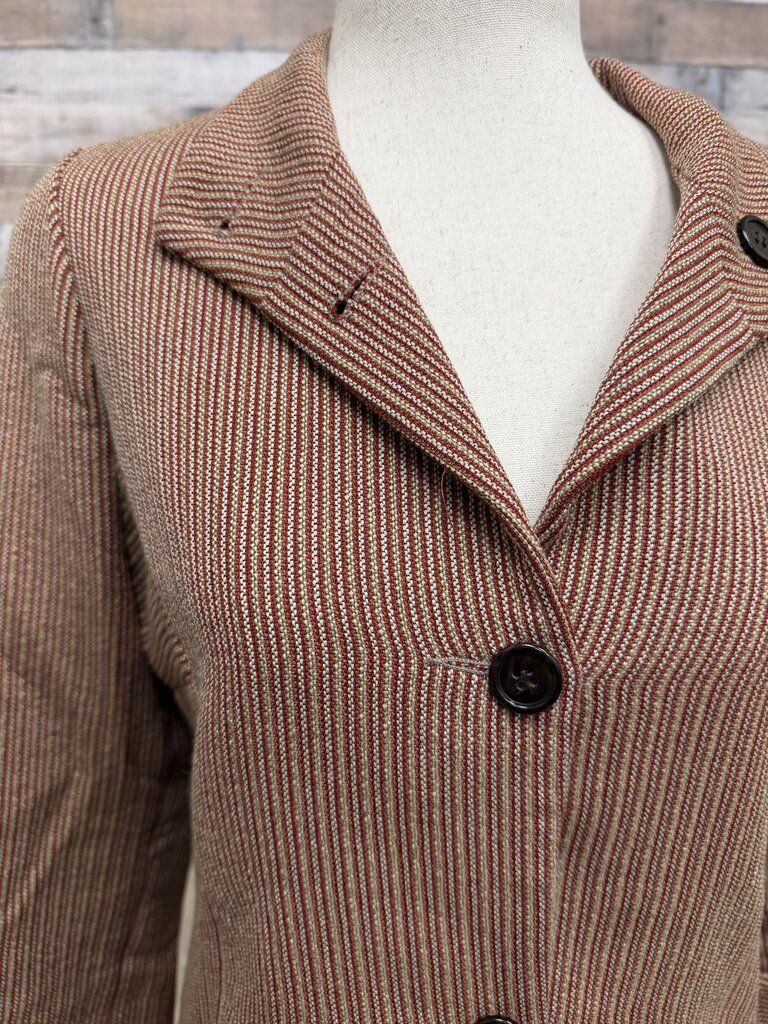 Zenobia Red Striped Blazer W/ 3/4 Sleeve