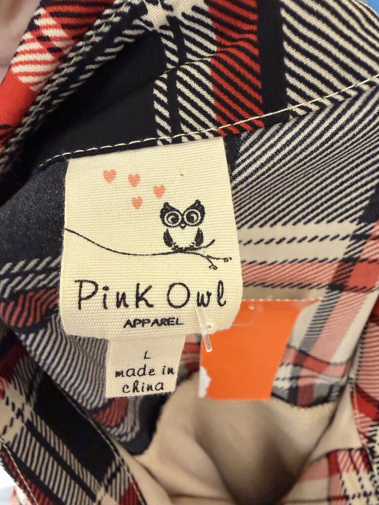 Pink Owl Black/Red Plaid Dress W/ Belt