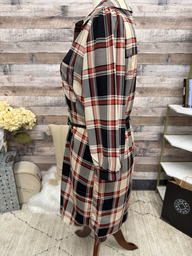 Pink Owl Black/Red Plaid Dress W/ Belt