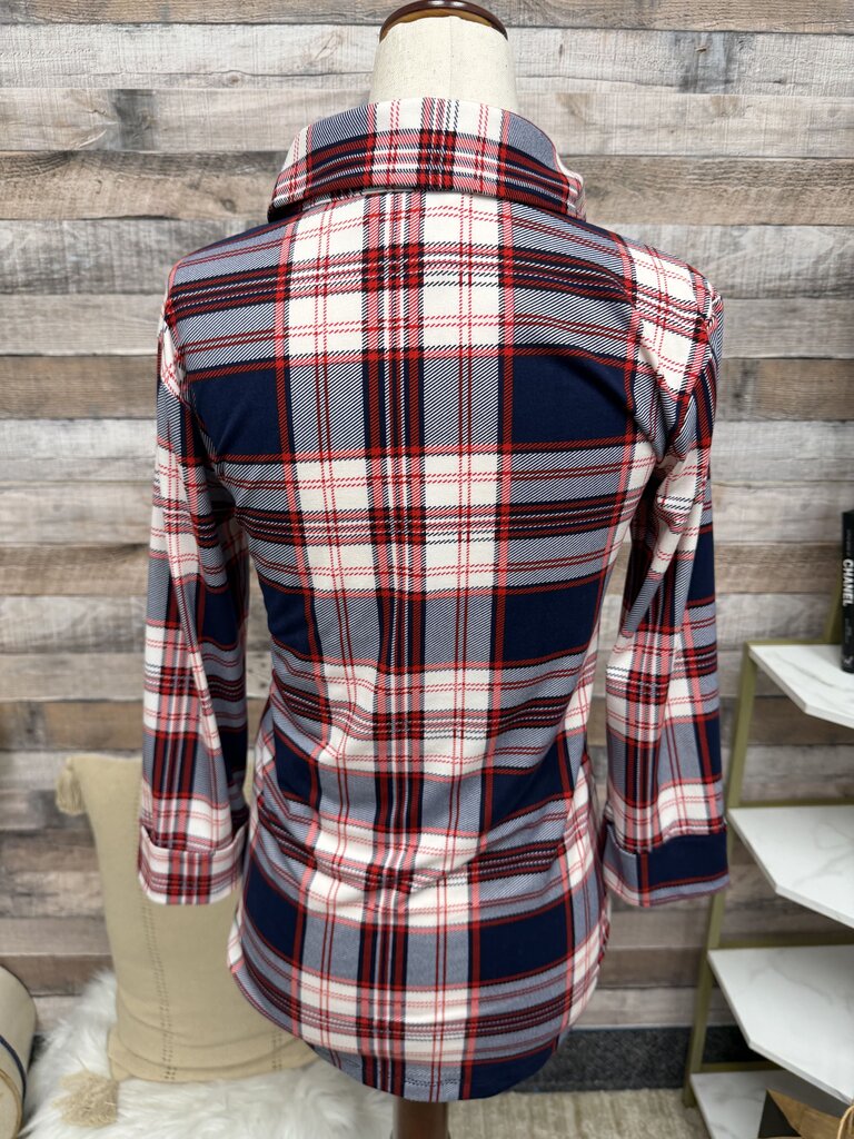 Market Spruce Blue/Red Plaid Button Down Shirt