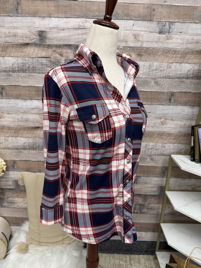 Market Spruce Blue/Red Plaid Button Down Shirt