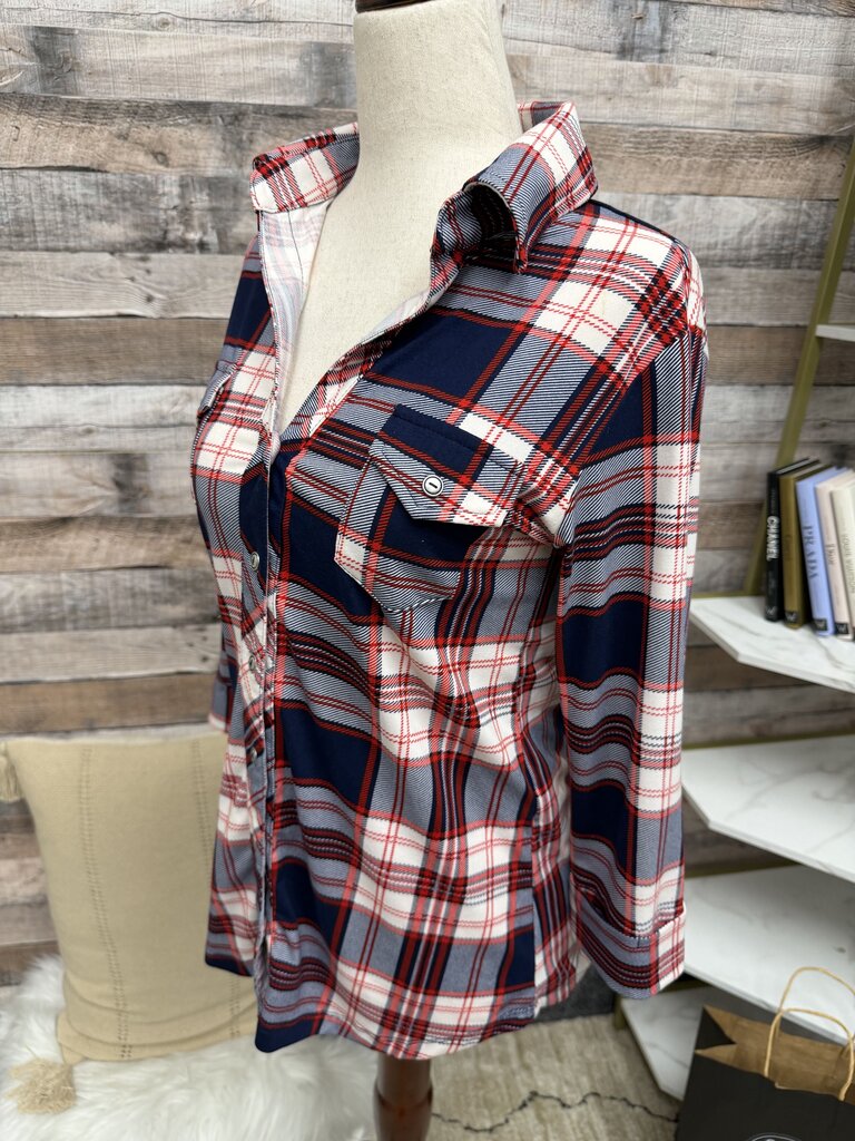 Market Spruce Blue/Red Plaid Button Down Shirt