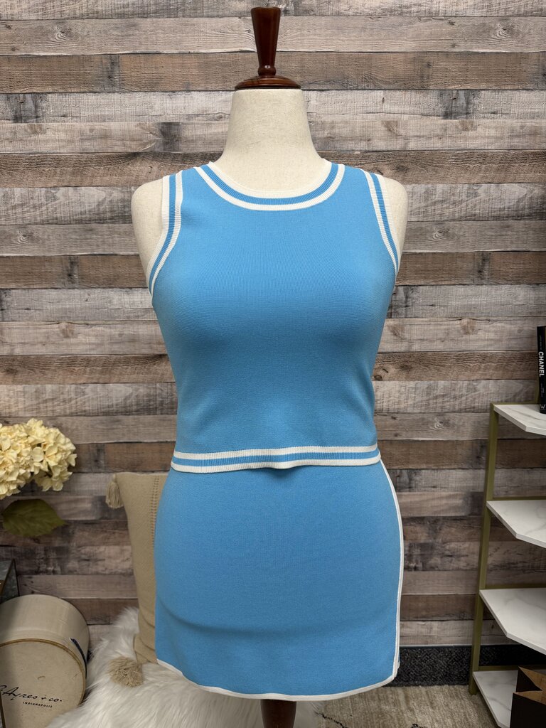 House of Harlow Blue 2 Piece Knit Set