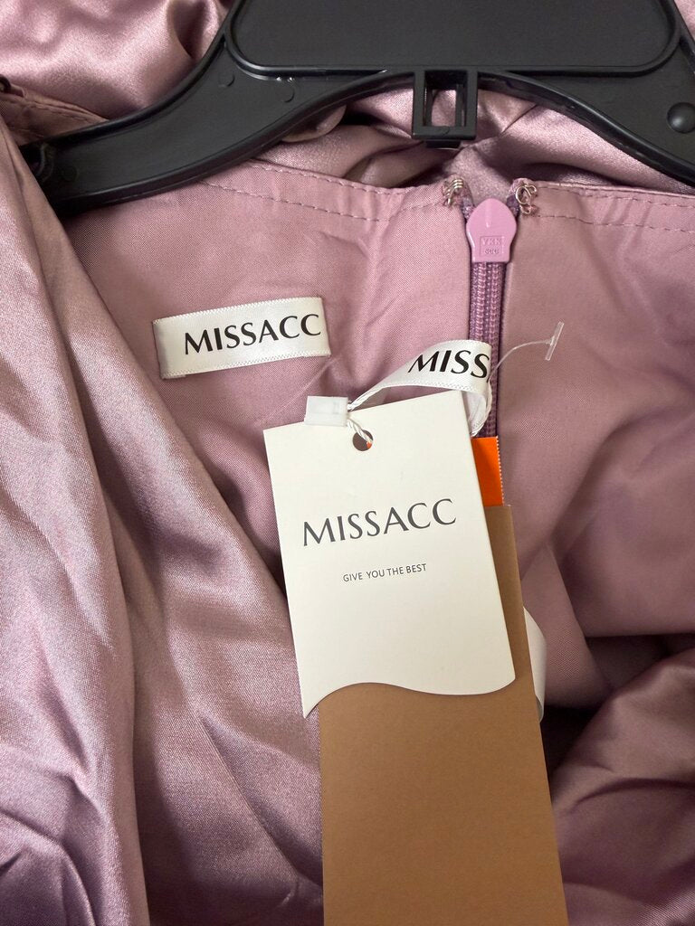 MISSACC Pink Satin Formal Floor Length Dress w/ Side Slit NWT