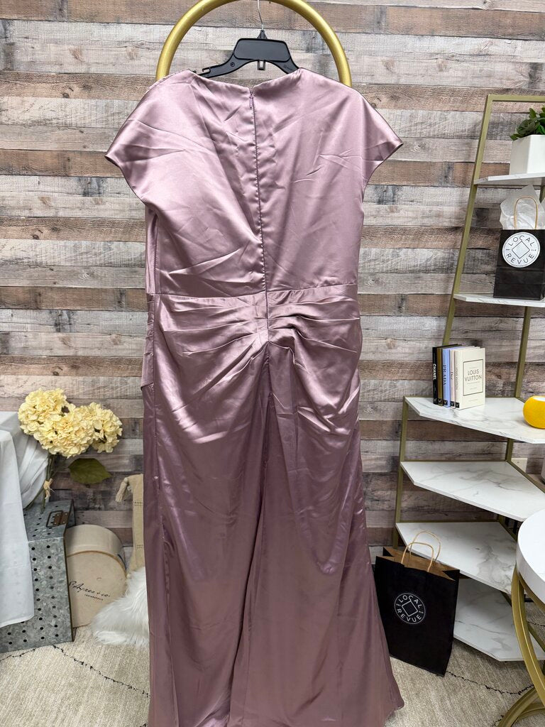 MISSACC Pink Satin Formal Floor Length Dress w/ Side Slit NWT