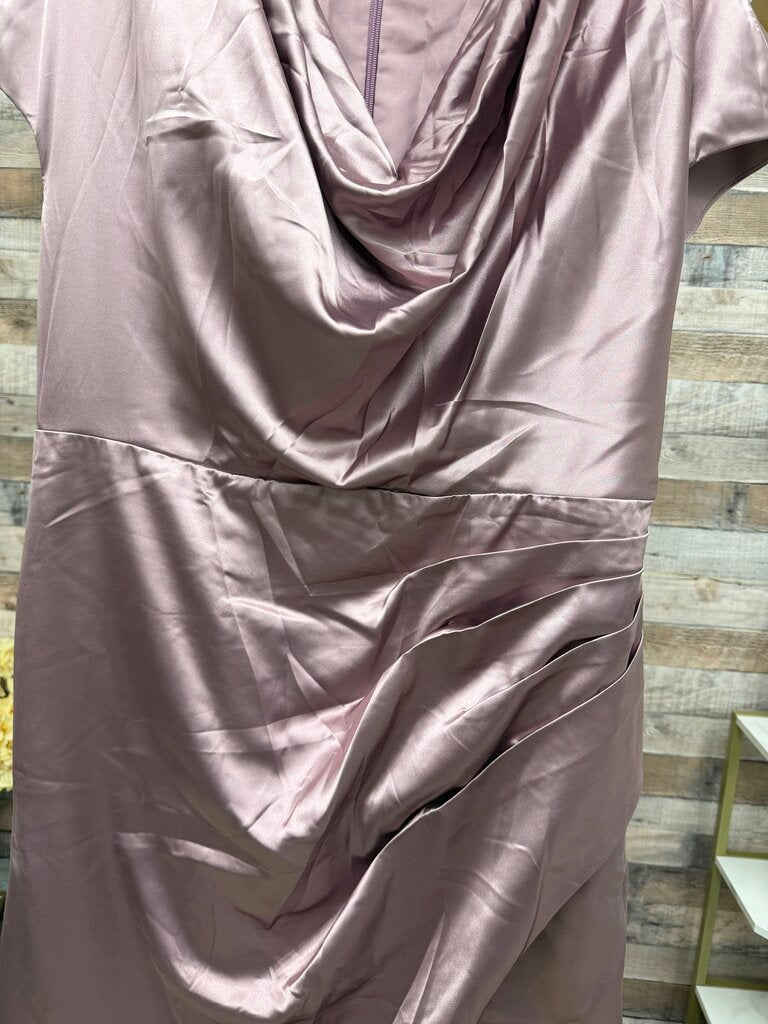 MISSACC Pink Satin Formal Floor Length Dress w/ Side Slit NWT