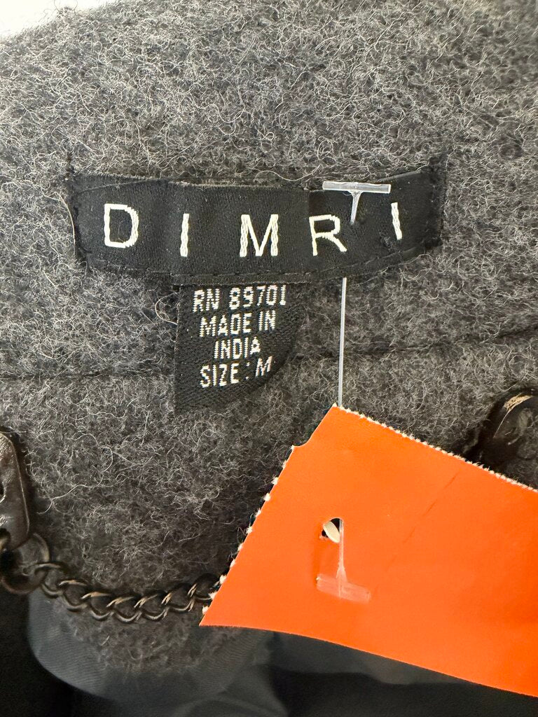 Dimri Gray Short Sleeve Cropped Jacket W/ Flower Dimri Gray Medium women JACKETS & COATS