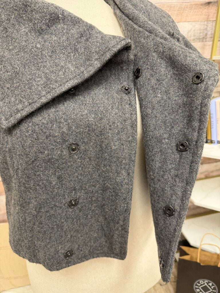 Dimri Gray Short Sleeve Cropped Jacket W/ Flower Dimri Gray Medium women JACKETS & COATS