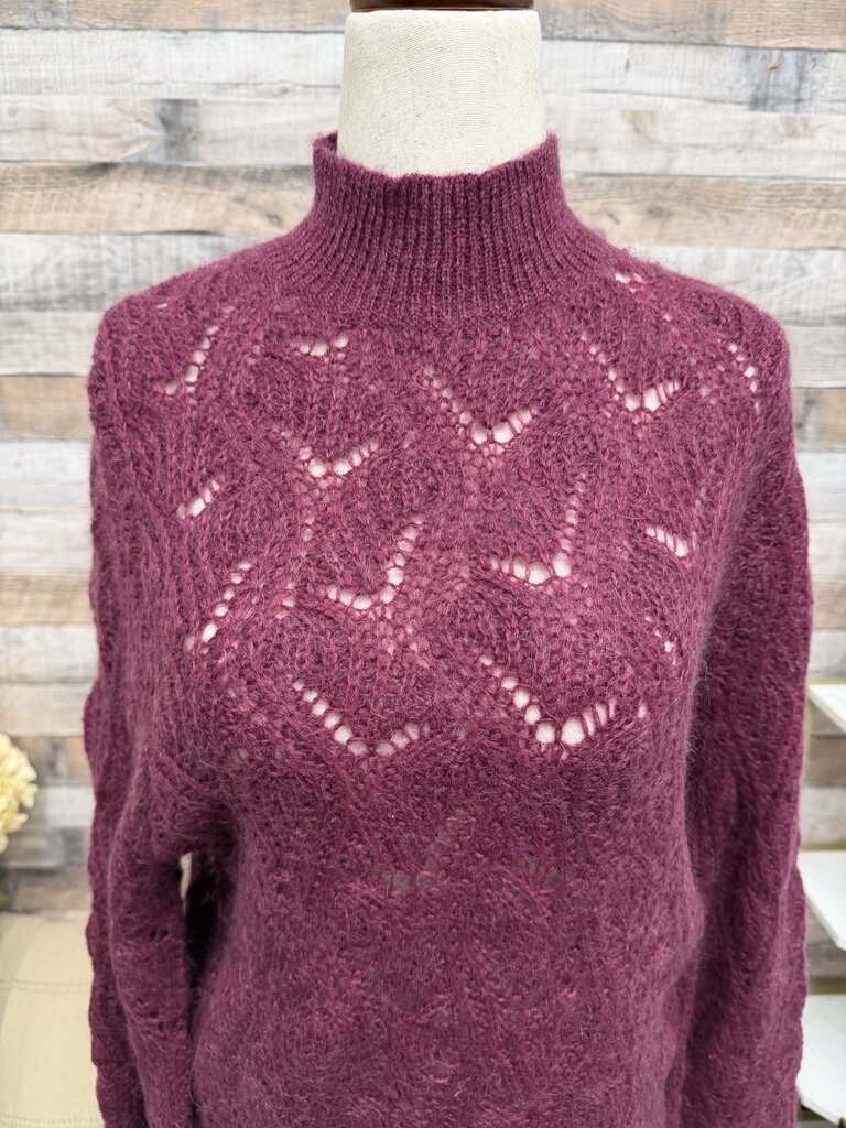 Astr the label NWT purple mock neck knit sweater ASTR The Label Purple S women SWEATERS