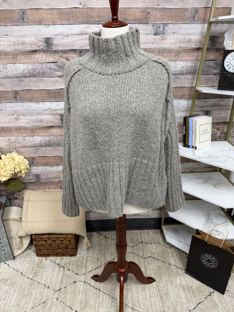 StudioB3 grey knit crop turtleneck sweater StudioB3 grey S women SWEATERS