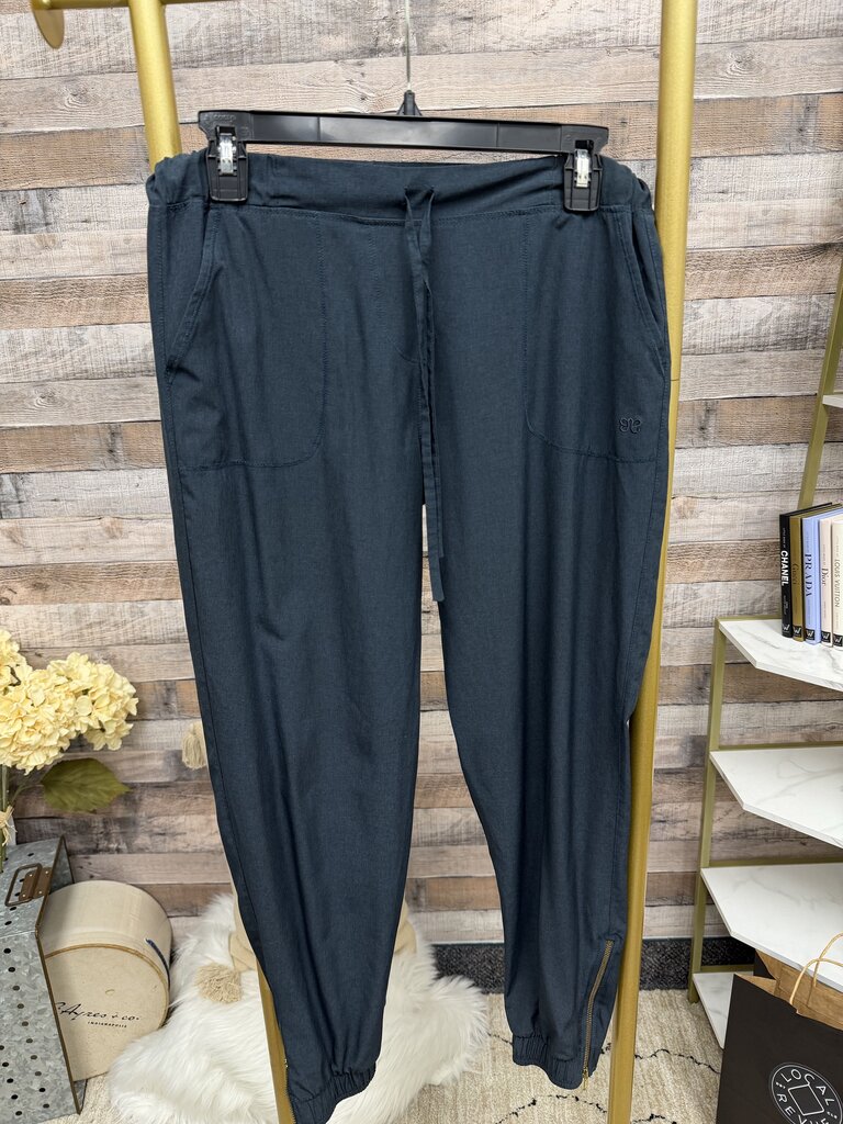 Albion grey joggers with gold zip bottom
