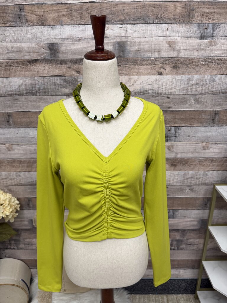 Jessica Simpson Active lime ruched long sleeve