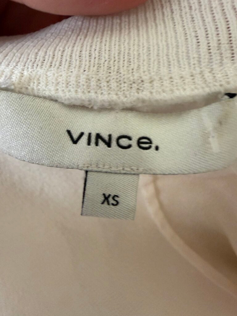 Vince. cream sleeveless silk top