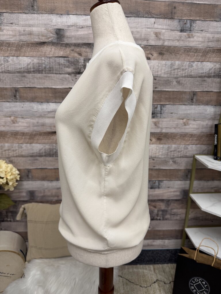 Vince. cream sleeveless silk top