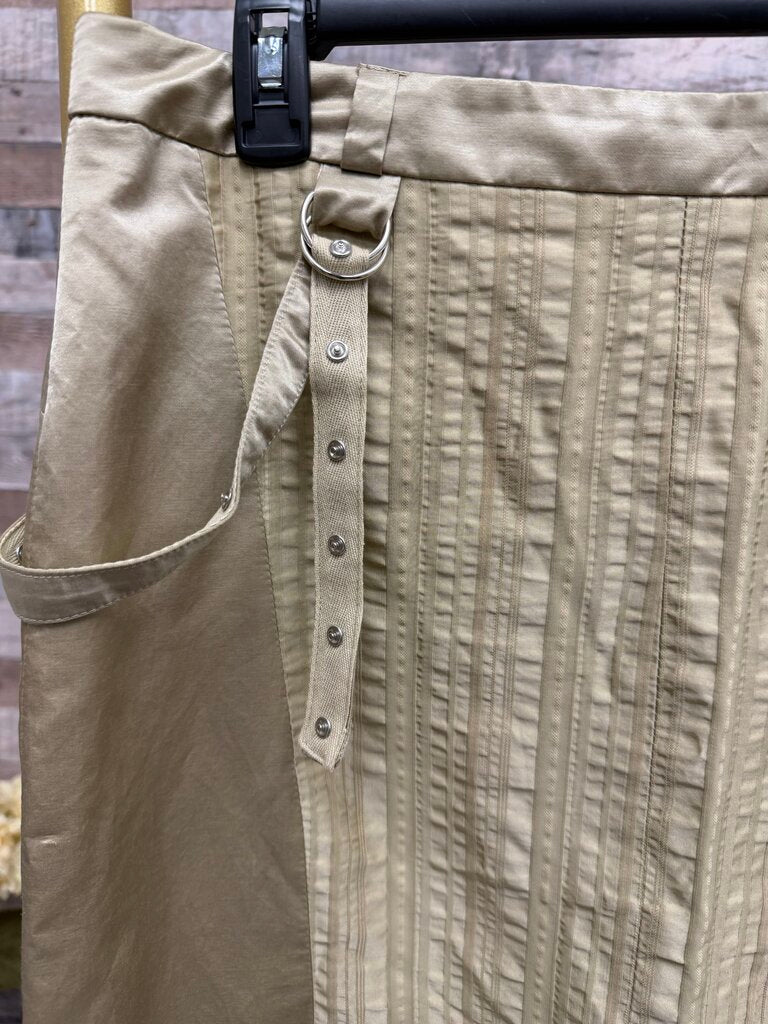 infinitif paris gold skirt with grommet strap detail