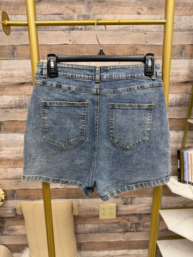 House of Harlow silver studded denim skort