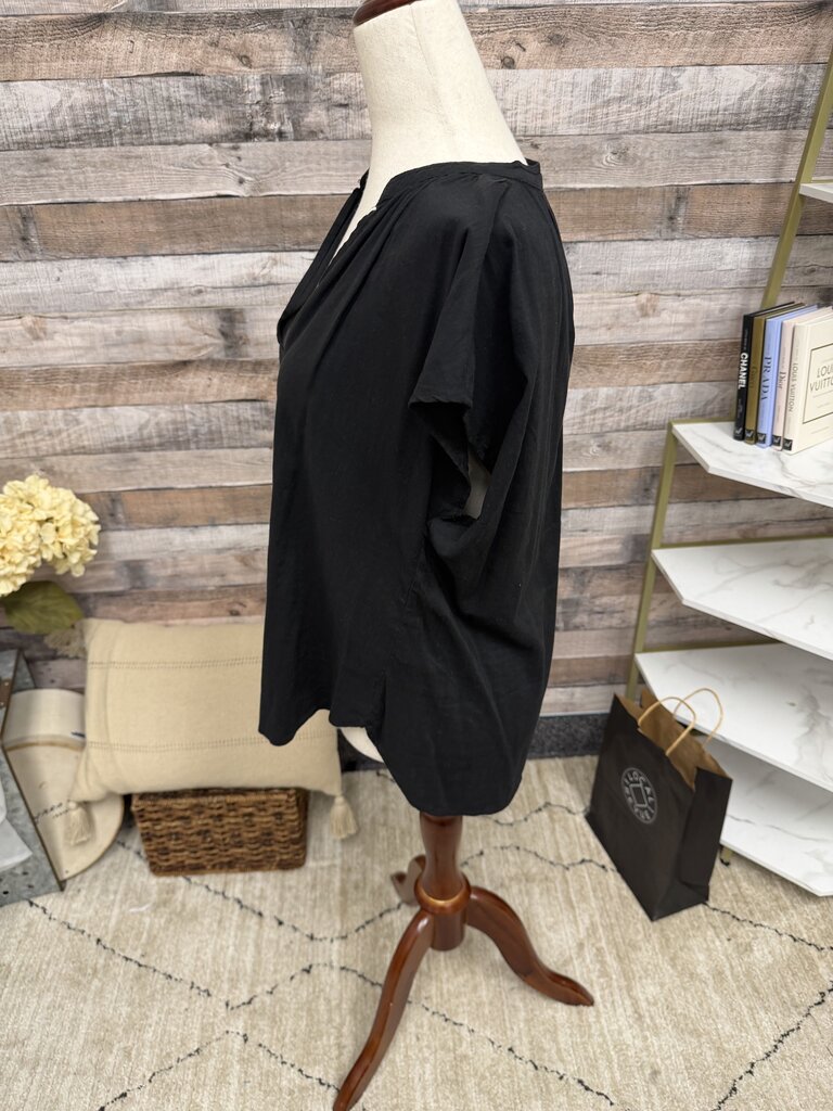 H&M Black Short Sleeve V Neck Cap Sleeve Shirt H&M Black Small women TOPS
