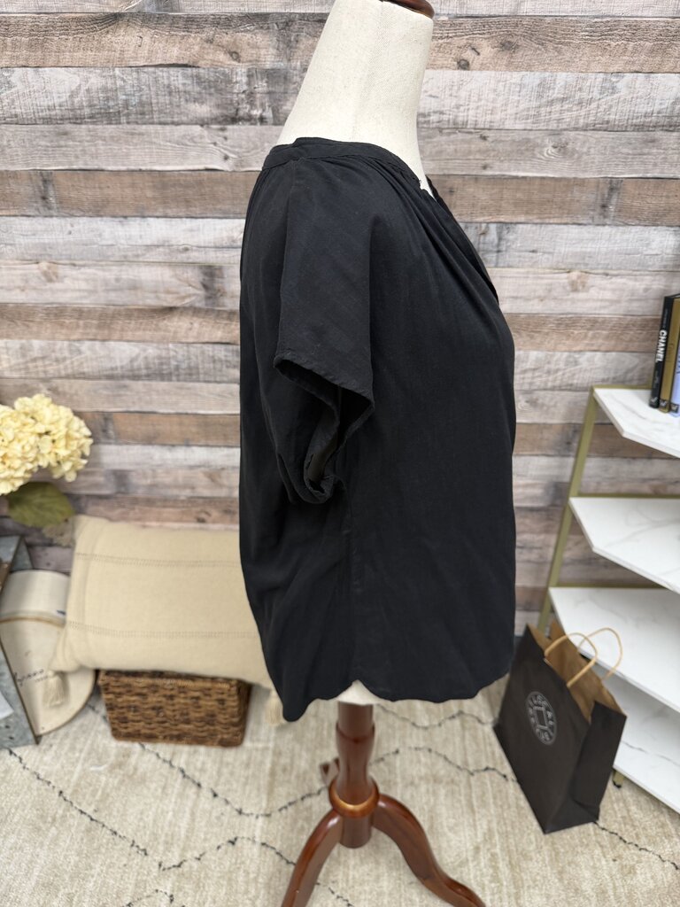 H&M Black Short Sleeve V Neck Cap Sleeve Shirt H&M Black Small women TOPS