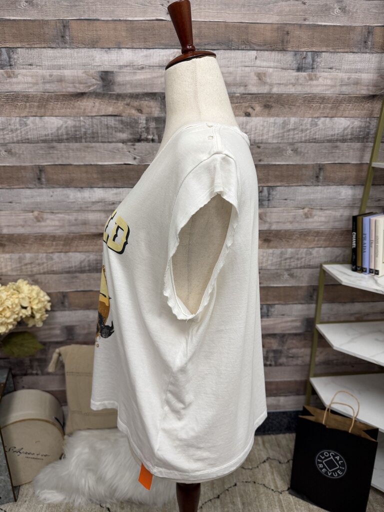 Vintage Canvas White Graphic Tee W/ Cowboy