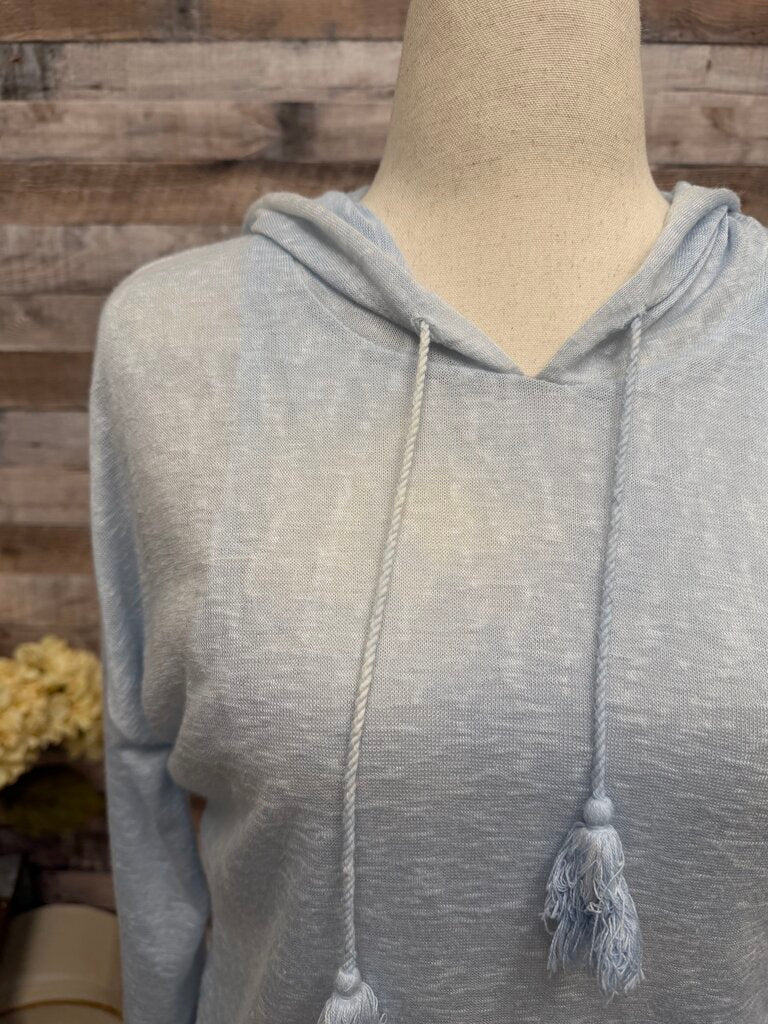 "M" Light Blue Hooded Light Weight Sweatshirt