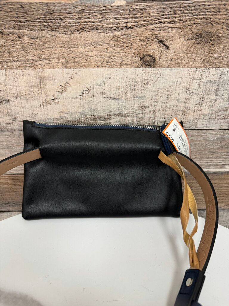 Calvin Klein Black/Navy Belt Bag Leather Calvin Klein Black/Navy OS women ACCESSORIES