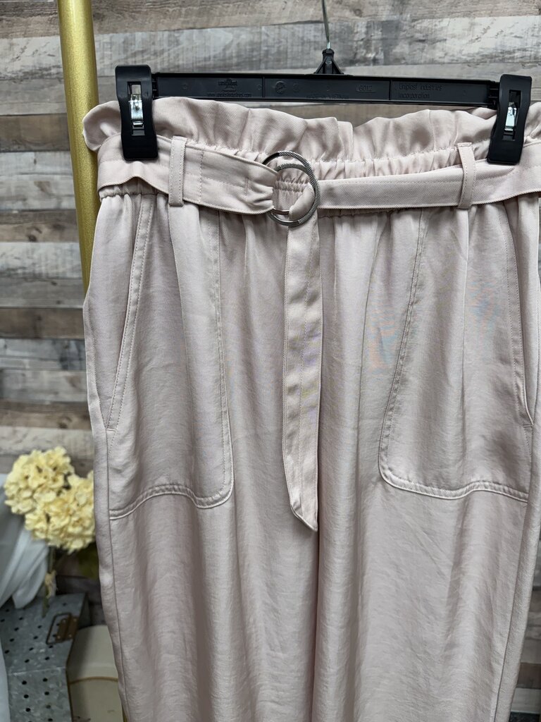 No Label Pink Satin Jogger W/ Belt