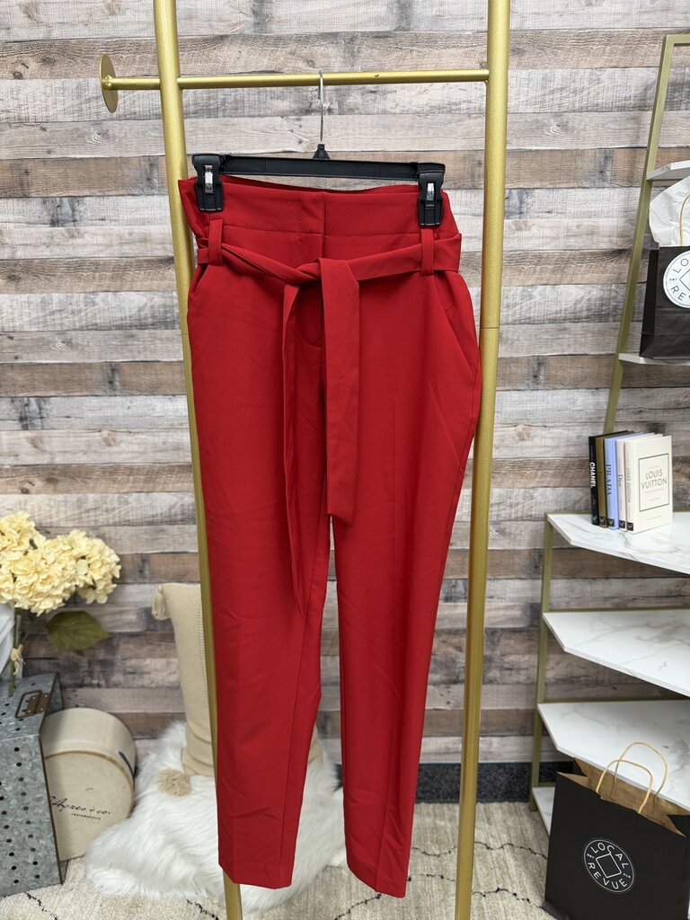 New York & Co. Red Belted Pant