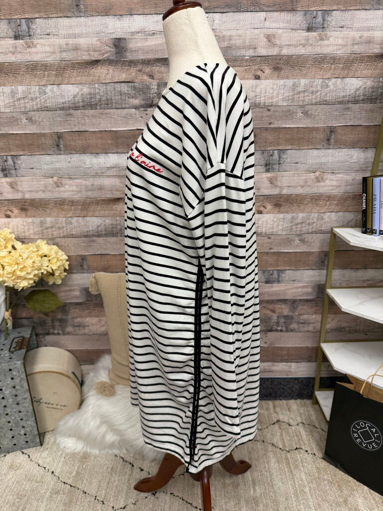 Caslon White w/ Stripes "Je L'Aime" Dress