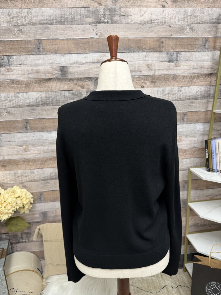 Wyeth black front pocket button cardigan