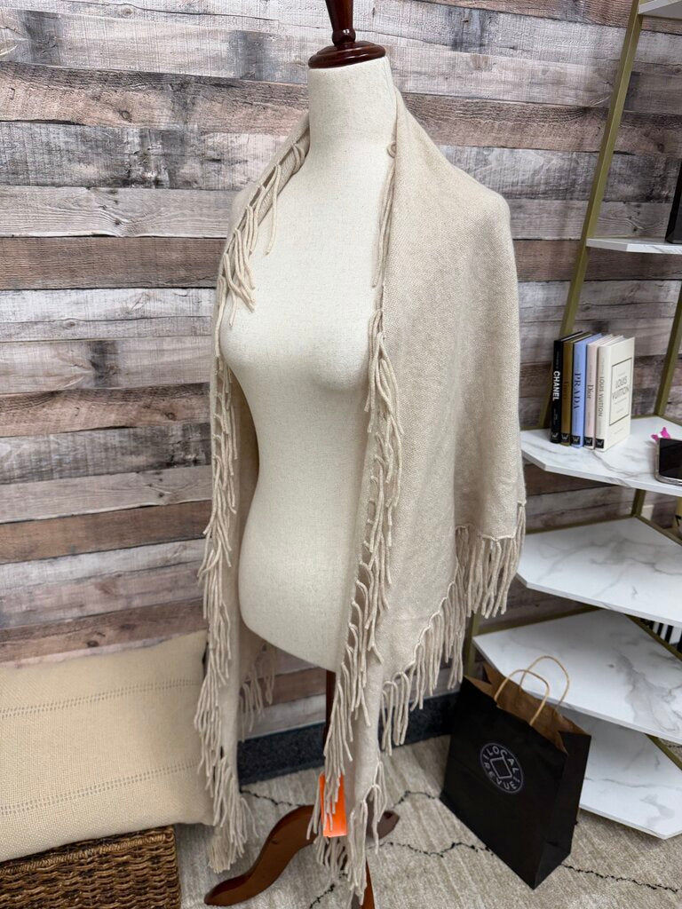 No Label tan w/sparkle tasseled soft shawl no label tan OS women ACCESSORIES
