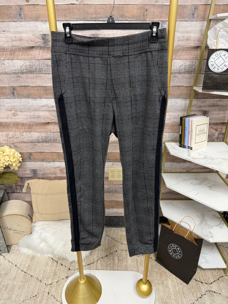 Wearables grey/black plaid pants w/ black side stripe