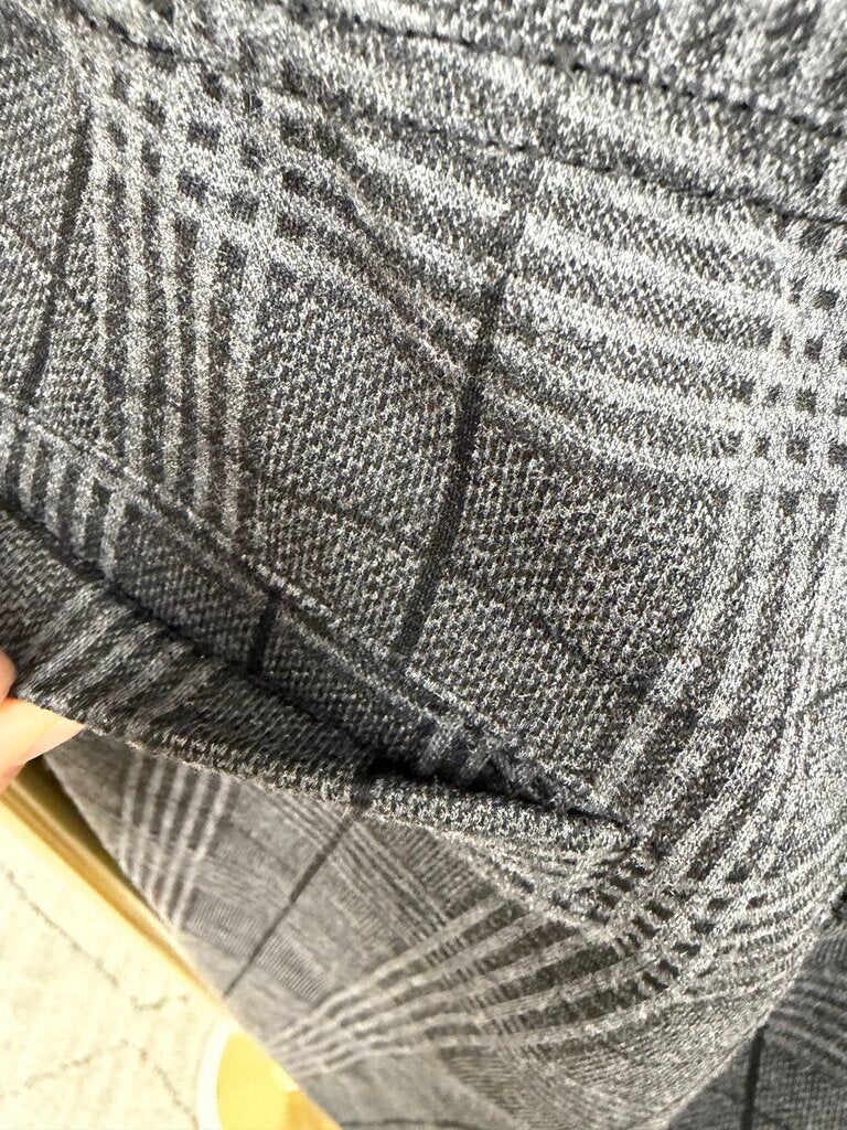 Wearables grey/black plaid pants w/ black side stripe