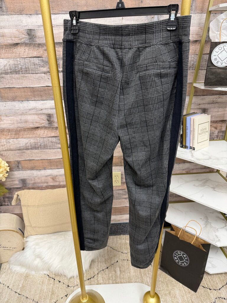 Wearables grey/black plaid pants w/ black side stripe