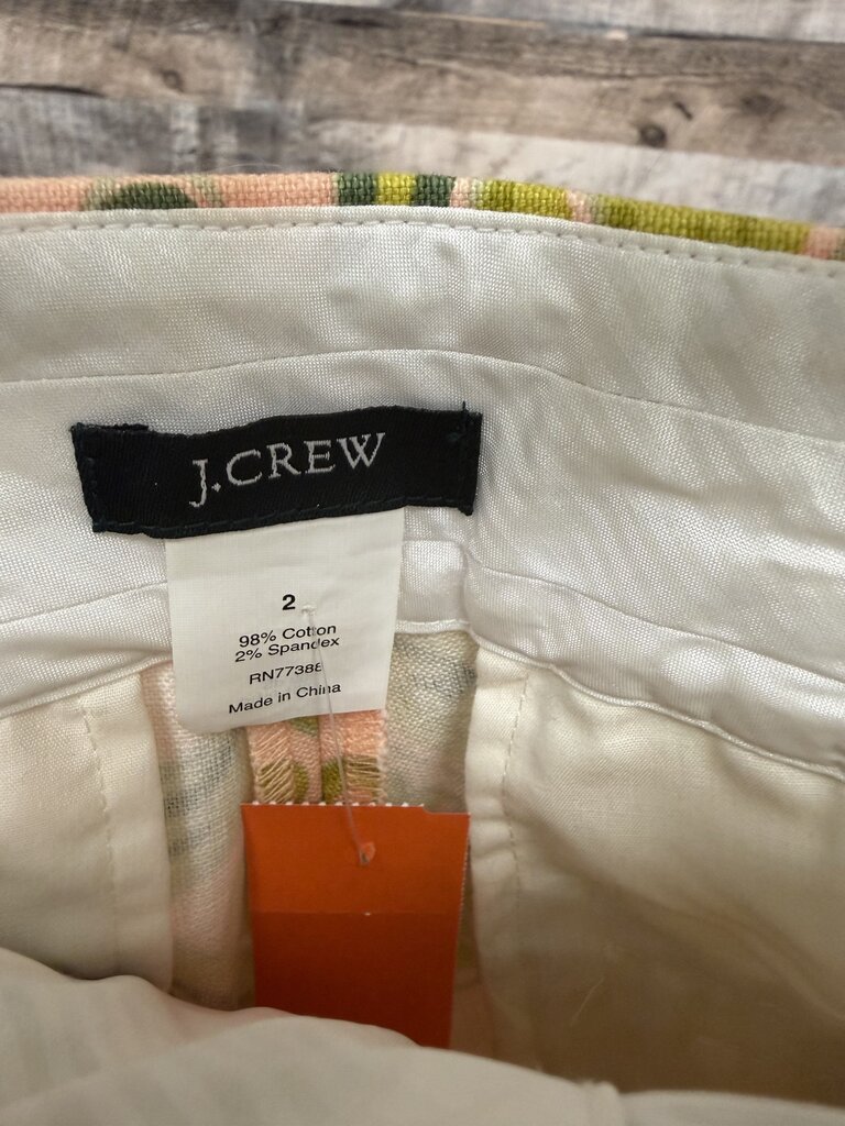 J. Crew peach/green pattern printed shorts