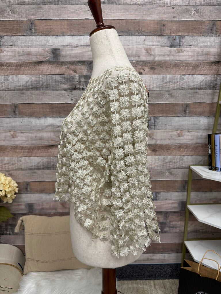 Molly Bracken Premium NWT mesh fine knit cream short sleeve top Molly Bracken cream XS women TOPS
