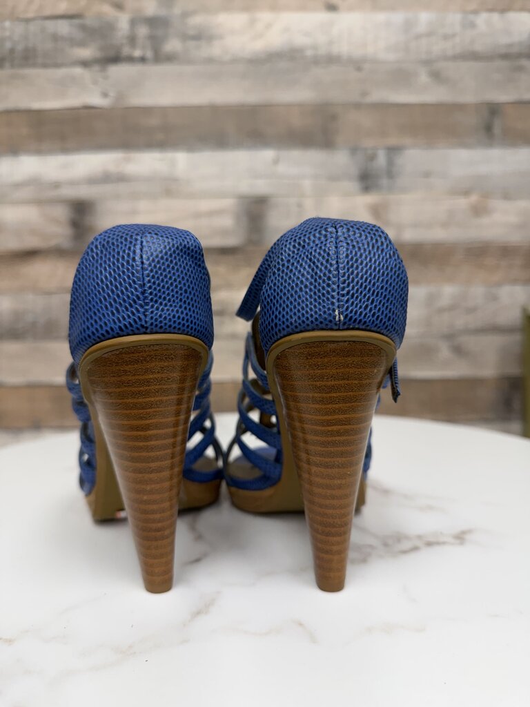 Linea Paolo blue strappy heels Linea Paolo Blue 6 women HEELS