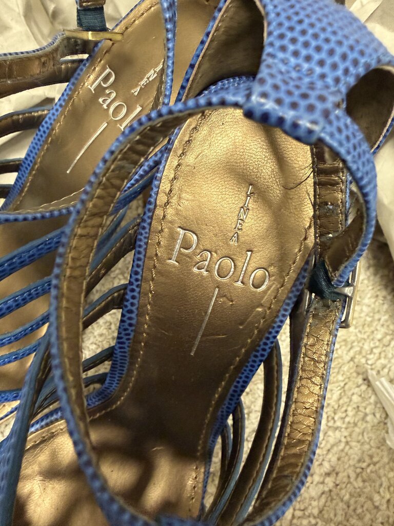 Linea Paolo blue strappy heels Linea Paolo Blue 6 women HEELS