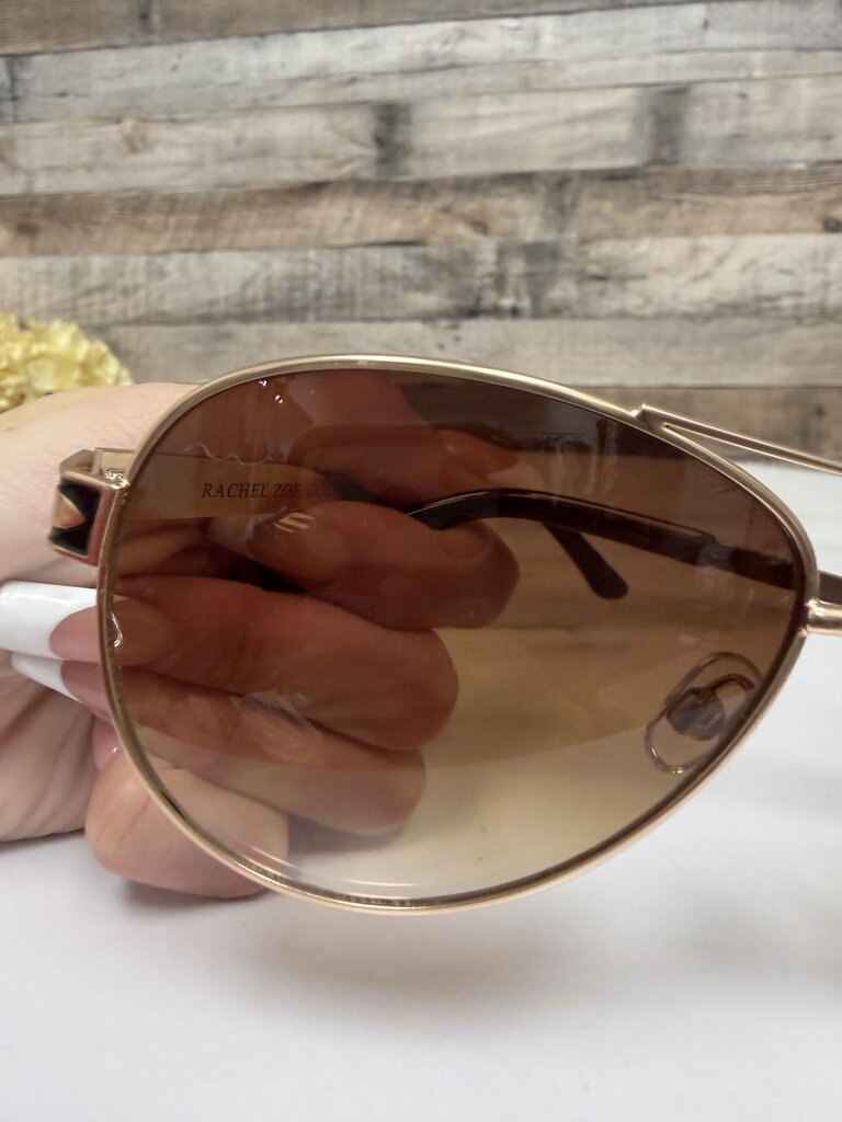 RZ by Rachel Zoe aviator sunglasses brown gradient frame RZ by Rachel Zoe gold/brown OS women ACCESSORIES