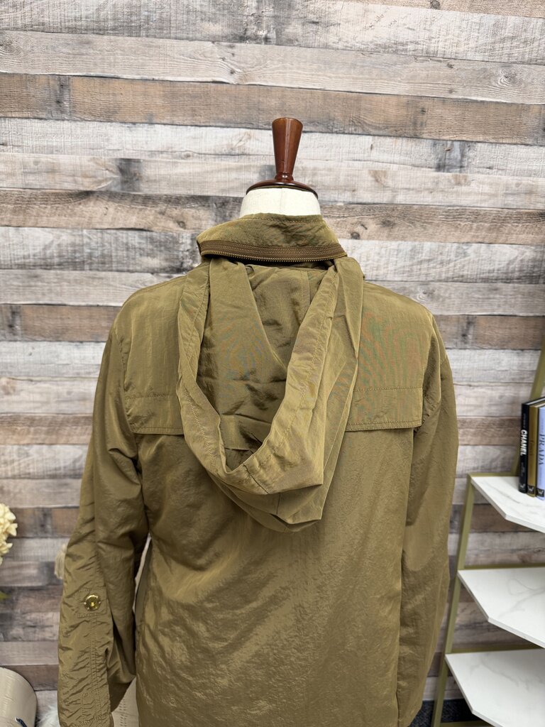 Millard Fillmore brown winter jacket w. gold zippers